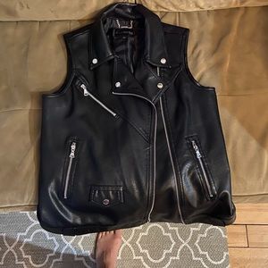 Leather (faux) express tank jacket.